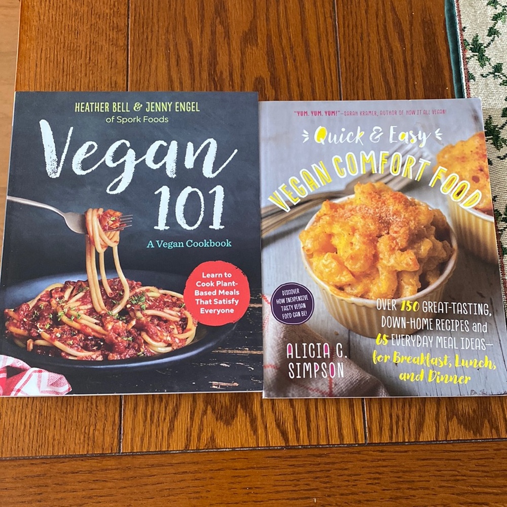 Vegan 101 and Vegan Quick and Easy Comfort Food Cookbooks New Never Used
